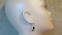 black onyx earrings. modern stone jewelry. natural black onyx gemstones. simple black earrings.