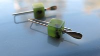 small green jade earrings from Canada. nephrite jade jewelry. cube earrings. Canadian seller. 1 inch earrings.