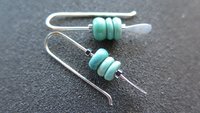 small turquoise earrings. natural turquoise stones. genuine turquoise jewelry. one inch earrings. made in Canada