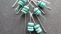 small turquoise earrings. natural turquoise stones. genuine turquoise jewelry. one inch earrings. made in Canada