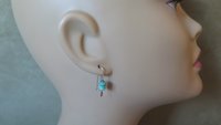 small turquoise earrings. natural turquoise stones. genuine turquoise jewelry. one inch earrings. made in Canada