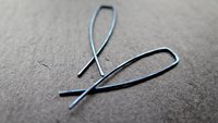 blue niobium earrings. modern hypoallergenic jewelry. nickel free earrings for sensitive ears
