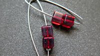 modern red earrings. crystal cube jewelry. 15th wedding anniversary gift of crystal.