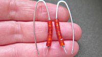 orange carnelian earrings. modern artisan jewelry. gemstone jewelry from Canada