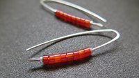 orange carnelian earrings. modern artisan jewelry. gemstone jewelry from Canada