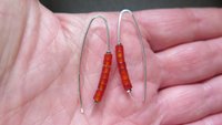orange carnelian earrings. modern artisan jewelry. gemstone jewelry from Canada