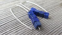 lapis lazuli earrings. cobalt blue earring. royal blue jewelry.