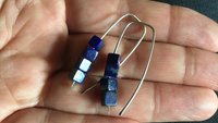 lapis lazuli earrings. cobalt blue earring. royal blue jewelry.
