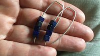 lapis lazuli earrings. cobalt blue earring. royal blue jewelry.