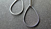 modern stainless steel earrings. contemporary hypoallergenic jewelry. silver teardrop earrings. made in Canada