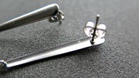 modern stainless steel earrings. contemporary hypoallergenic jewelry. silver teardrop earrings. made in Canada
