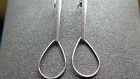 modern stainless steel earrings. contemporary hypoallergenic jewelry. silver teardrop earrings. made in Canada