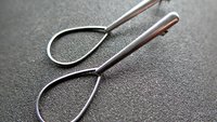 modern stainless steel earrings. contemporary hypoallergenic jewelry. silver teardrop earrings. made in Canada