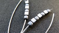 modern silver earrings. hematite jewellery. Canadian seller.