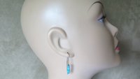 genuine turquoise earrings with natural stones in robins egg blue. modern turquoise jewelry. made in Canada