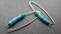 genuine turquoise earrings with natural stones in robins egg blue. modern turquoise jewelry. made in Canada