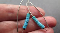 genuine turquoise earrings with natural stones in robins egg blue. modern turquoise jewelry. made in Canada