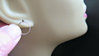 small silver hoop earrings. 12 mm sterling silver sleeper hoops. 20 gauge wire.