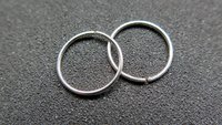 small silver hoop earrings. 12 mm sterling silver sleeper hoops. 20 gauge wire.