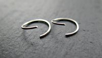 small silver hoop earrings. 12 mm sterling silver sleeper hoops. 20 gauge wire.