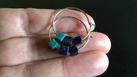 small blue lapis and turquoise hoop earrings