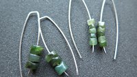 Canadian jade earrings. green jade jewelry. sterling silver jewellery.