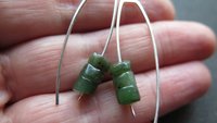Canadian jade earrings. green jade jewelry. sterling silver jewellery.