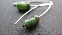 Canadian jade earrings. green jade jewelry. sterling silver jewellery.