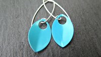 modern turquoise earrings. anodized aluminum jewelry. sterling silver ear wire. splurge.