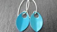 modern turquoise earrings. anodized aluminum jewelry. sterling silver ear wire. splurge.