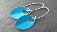 modern turquoise earrings. anodized aluminum jewelry. sterling silver ear wire. splurge.