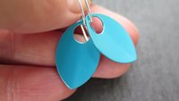 modern turquoise earrings. anodized aluminum jewelry. sterling silver ear wire. splurge.