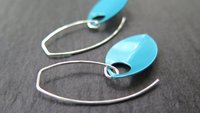 modern turquoise earrings. anodized aluminum jewelry. sterling silver ear wire. splurge.