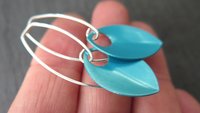 modern turquoise earrings. anodized aluminum jewelry. sterling silver ear wire. splurge.