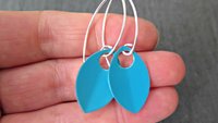 modern turquoise earrings. anodized aluminum jewelry. sterling silver ear wire. splurge.