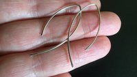 sterling silver threader earrings. simple jewelry. open hoops. modern wire earings.