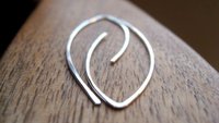 sterling silver threader earrings. simple jewelry. open hoops. modern wire earings.