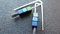 blue earrings. green jewelry. indigo, blue and green hematite beads. small earings.