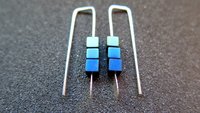 blue earrings. green jewelry. indigo, blue and green hematite beads. small earings.