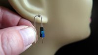 blue earrings. green jewelry. indigo, blue and green hematite beads. small earings.