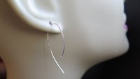 sterling silver earrings. wire earings. minimalist jewelry. threader earrings.