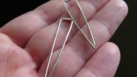 sterling silver earrings. minimalist jewelry. modern hoops.
