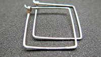 sterling silver hoops. 1 inch square earrings. geometric jewelry. splurge. available in niobium wire