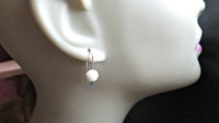 small white pearl drop earrings. freshwater pearl silver jewelry. simple pearl jewellery. 7mm pearls. made in Canada