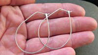 hammered sterling silver hoops. teardrop earrings. 20 gauge silver wire earrings. made in Canada