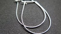 hammered sterling silver hoops. teardrop earrings. 20 gauge silver wire earrings. made in Canada