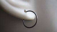 mens hoop earrings. dark silver niobium. hypoallergenic hoops.