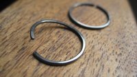 mens hoop earrings. dark silver niobium. hypoallergenic hoops.