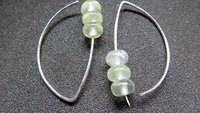 mint green earrings. natural stone jewelry. prehnite jewellery