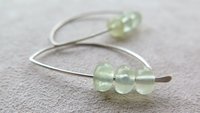 mint green earrings. natural stone jewelry. prehnite jewellery